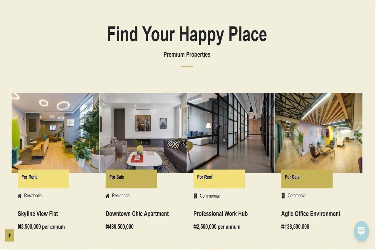 High-performance luxury interface of a professional real estate website design featuring Prestige Properties.