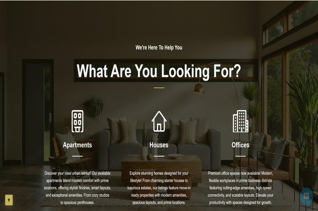 Advanced property search filter on a professional real estate website design built by Web Arcade Designz.